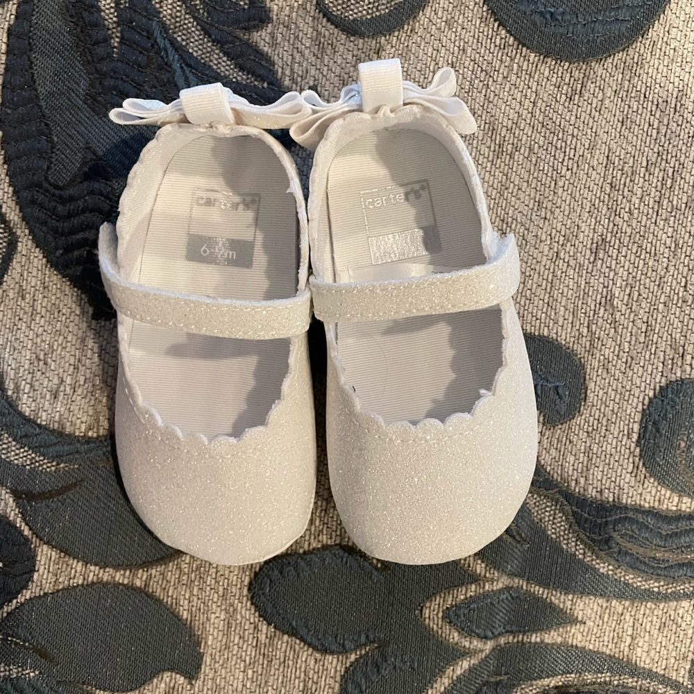 NWOT Carter’s Fancy Sparkly White Baby Dress Shoes